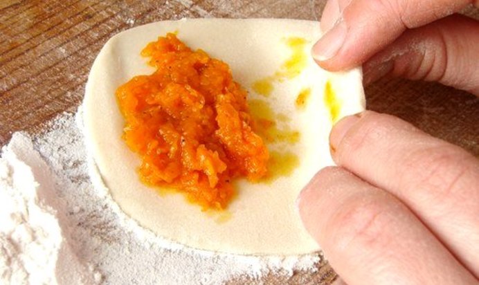 Казахские манты с тыквой