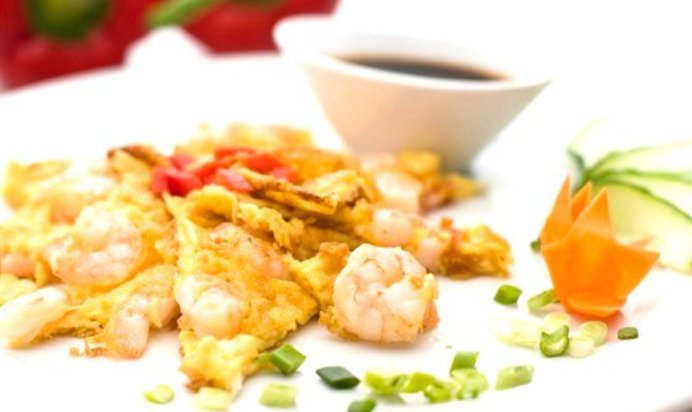 Омлет с креветками