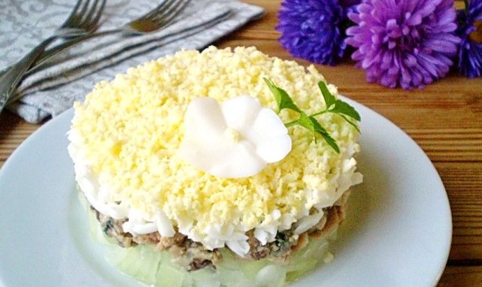 Салат Мимоза без картофеля