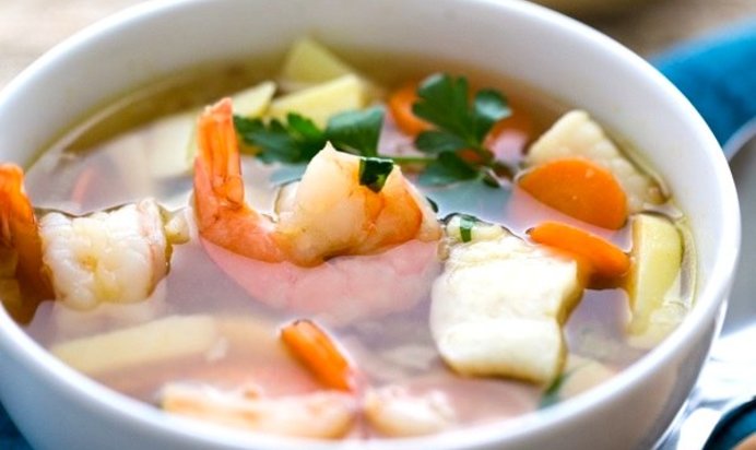 Уха с креветками