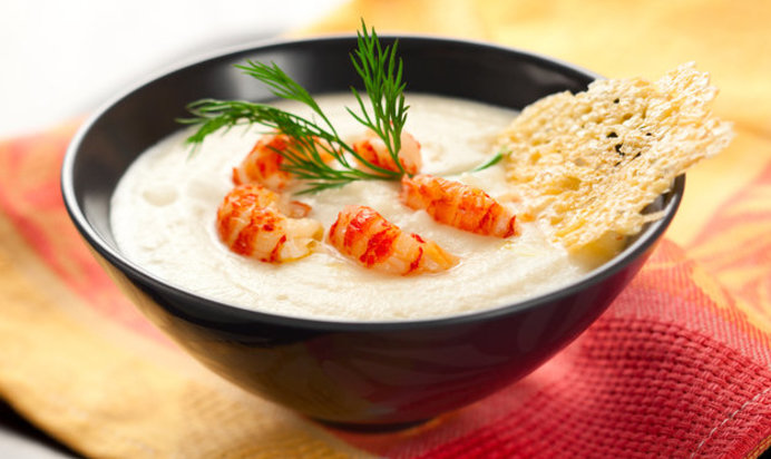 Сырный суп с креветками