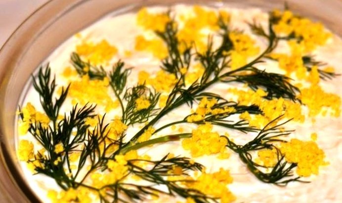 Салат Мимоза с сыром