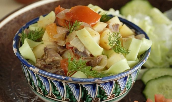 Лагман на укропном настое