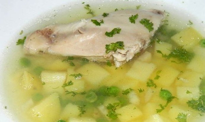 Картофельный суп на мясном бульоне