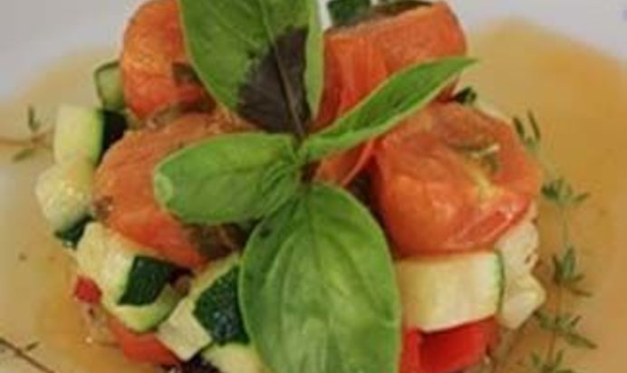 Летний рататуй с апельсиновым соусом