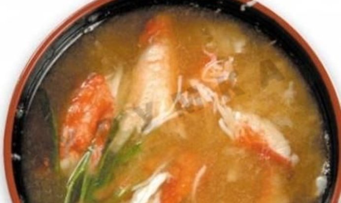 Японский суп с крабами и яйцами