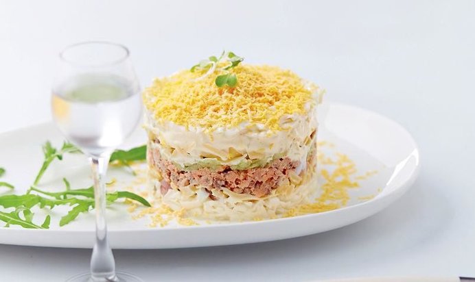 Оригинальный салат Мимоза