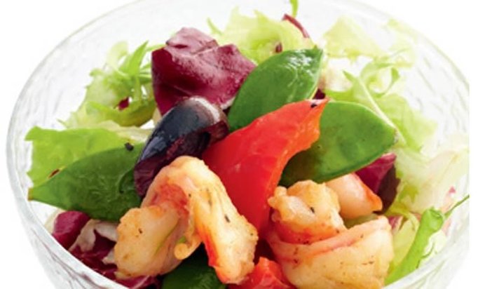 Салат с креветками