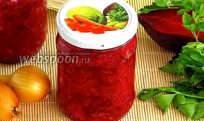 Консервированный салат из капусты и свёклы